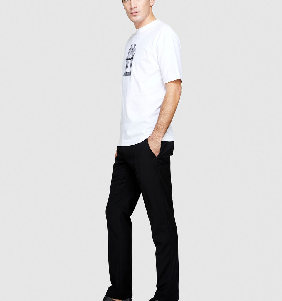 T-shirt with print - men's short sleeve t-shirts - White | Sisley image number 2